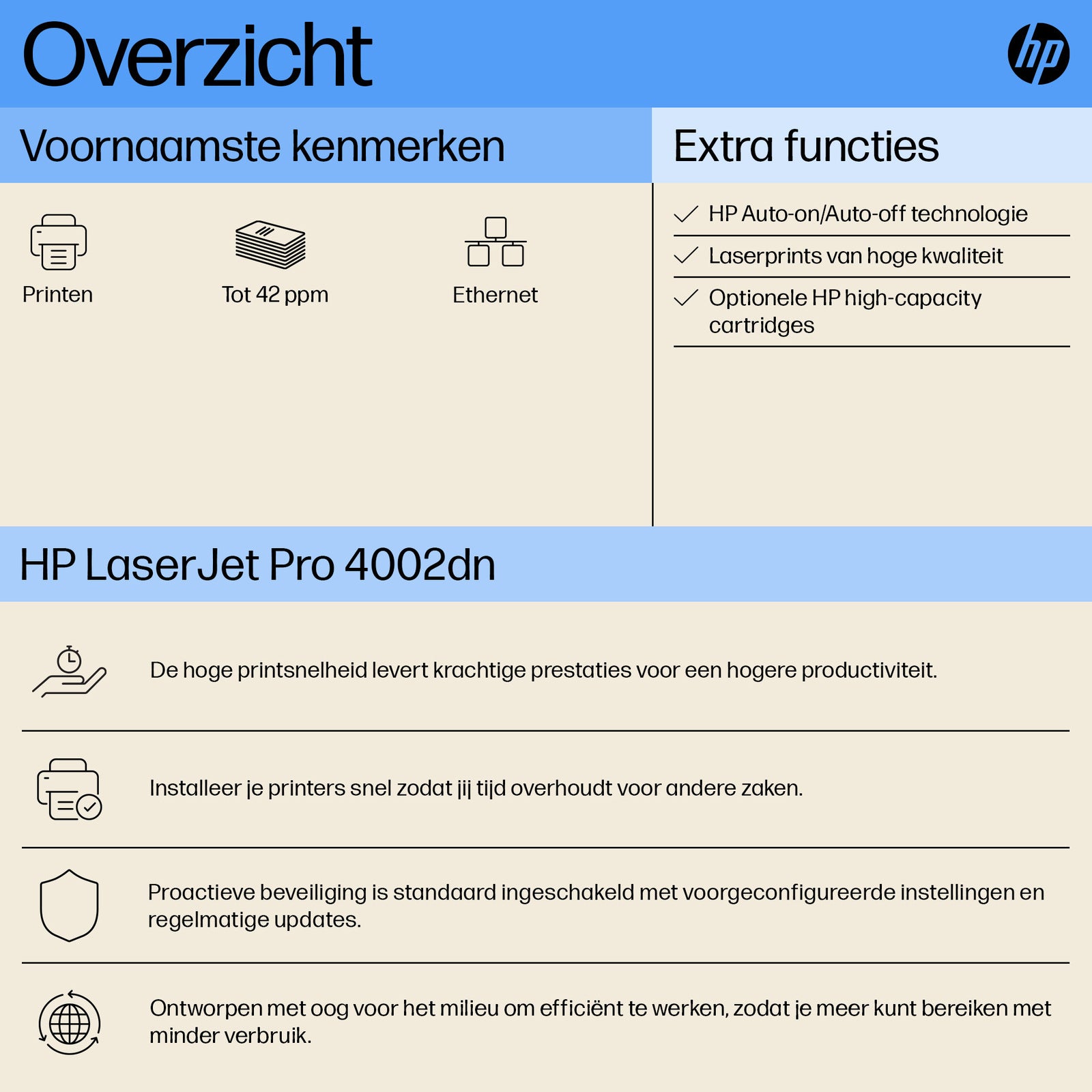 HP LaserJet Pro 4002dw Printer 2Z606F#B19