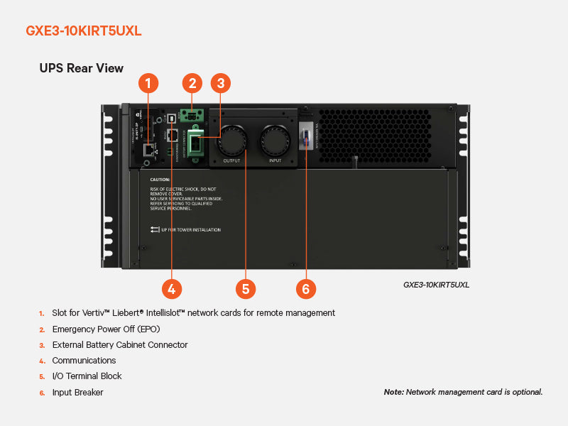Vertiv Liebert GXE3-10KIRT5UXL uninterruptible power supply (UPS) Double-conversion (Online) 10 kVA 10000 W GXE3-6000IRT4UXL