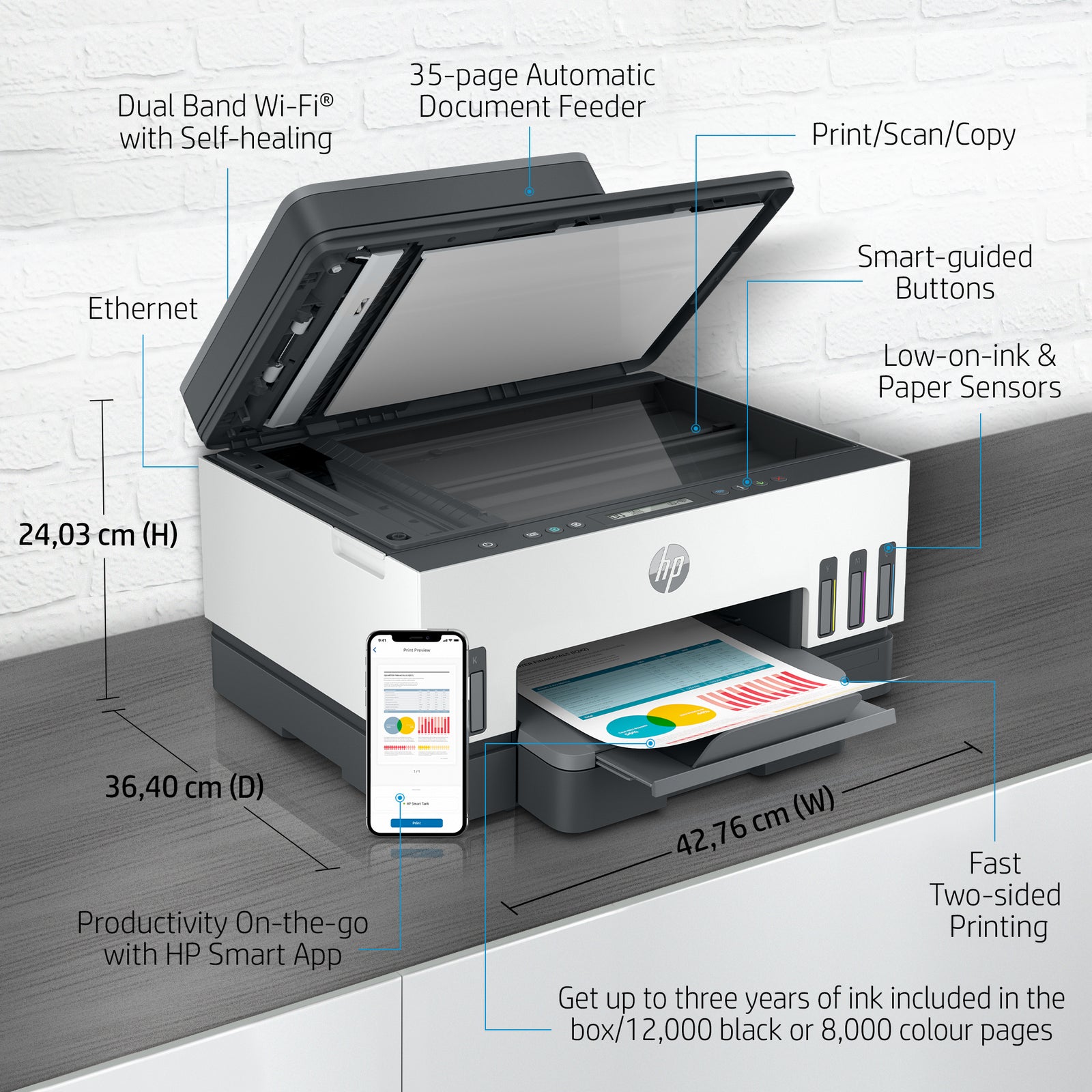 HP Smart Tank 7305 All-in-One Printer with Wireless Connectivity