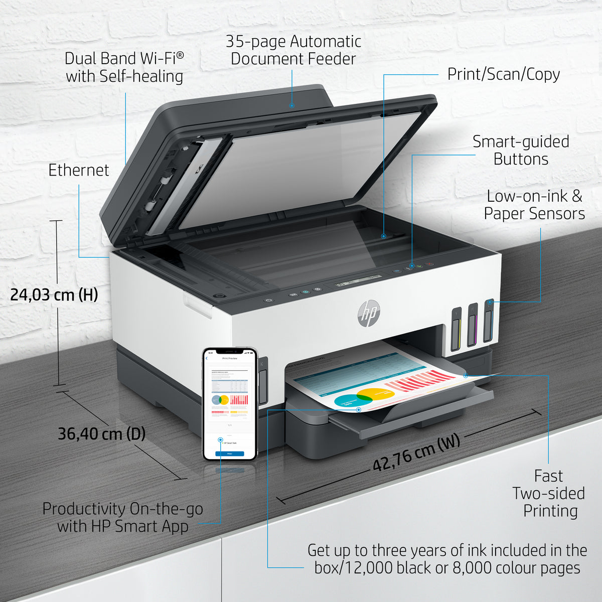 HP Smart Tank 7305 All-in-One Printer with Wireless Connectivity