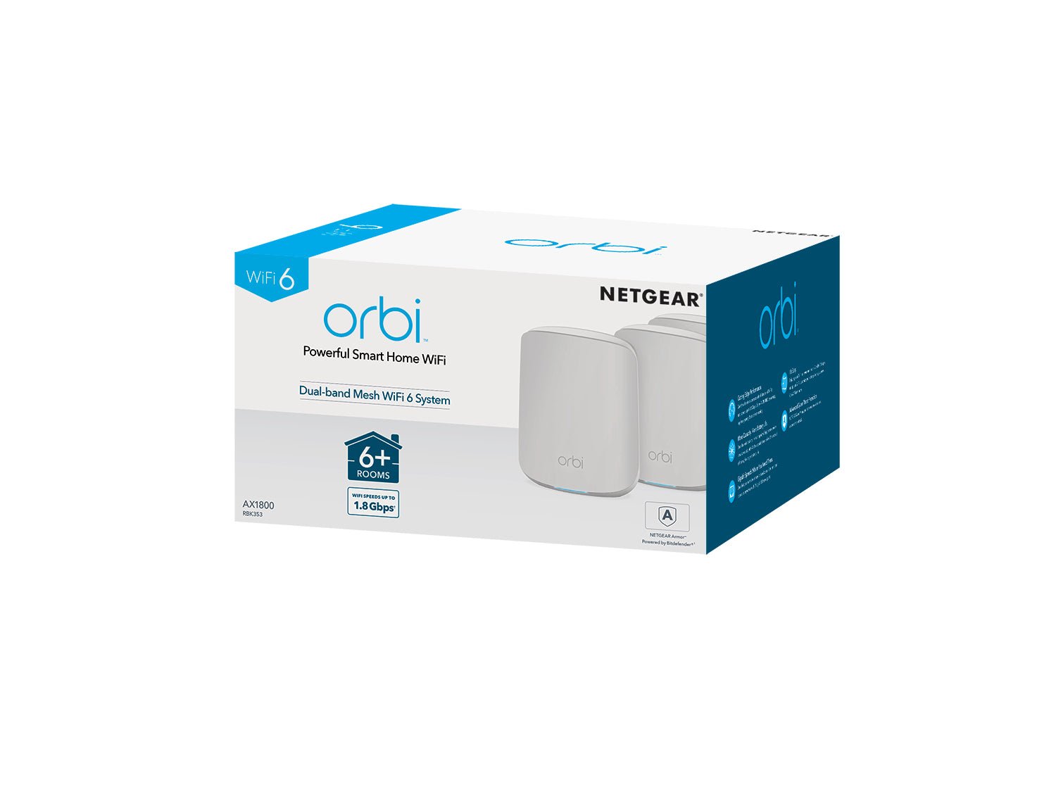 NETGEAR Orbi RBK353 AX1800 WiFi 6 Dual - band Mesh System RBK353 - 100EUS - Compridis