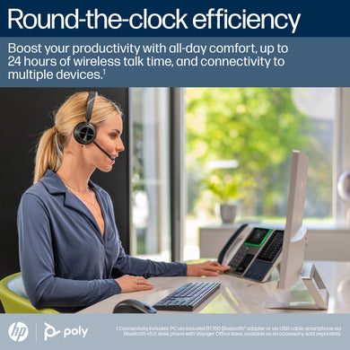 HP Poly Voyager 4310-M Microsoft Teams Certified USB-C Headset +BT700 dongle +Charging Stand 77Y97AA