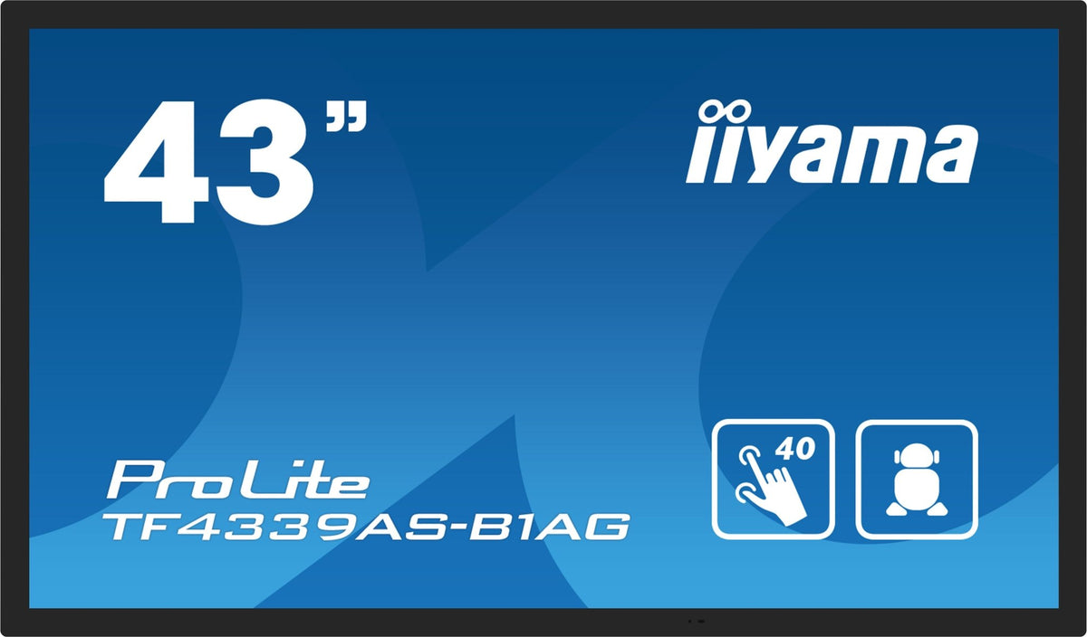 IIYAMA 43" gelijmde pcap anti-reflecterende rand zonder 40 TF4339AS-B1AG - Compridis