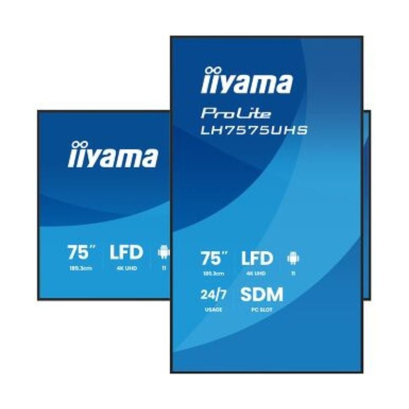 IIYAMA Digitaal signage - scherm 75" 3840x2160 UHD IPS Haze 25% 500 LH7575UHS - B2AG - Compridis