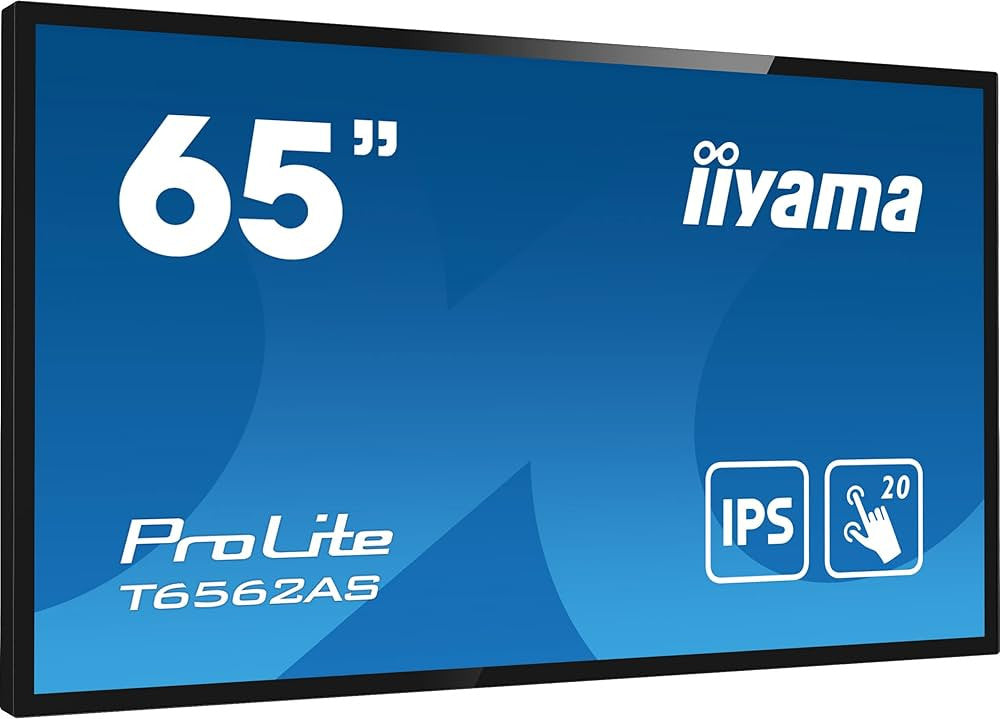 iiyama T6562AS-B1 Signage Display Interactive flat panel 163.8 cm (64.5") IPS 500 cd/m² 4K Ultra HD Black Touchscreen Built-in processor Android 8.0 24/7 T6562AS-B1