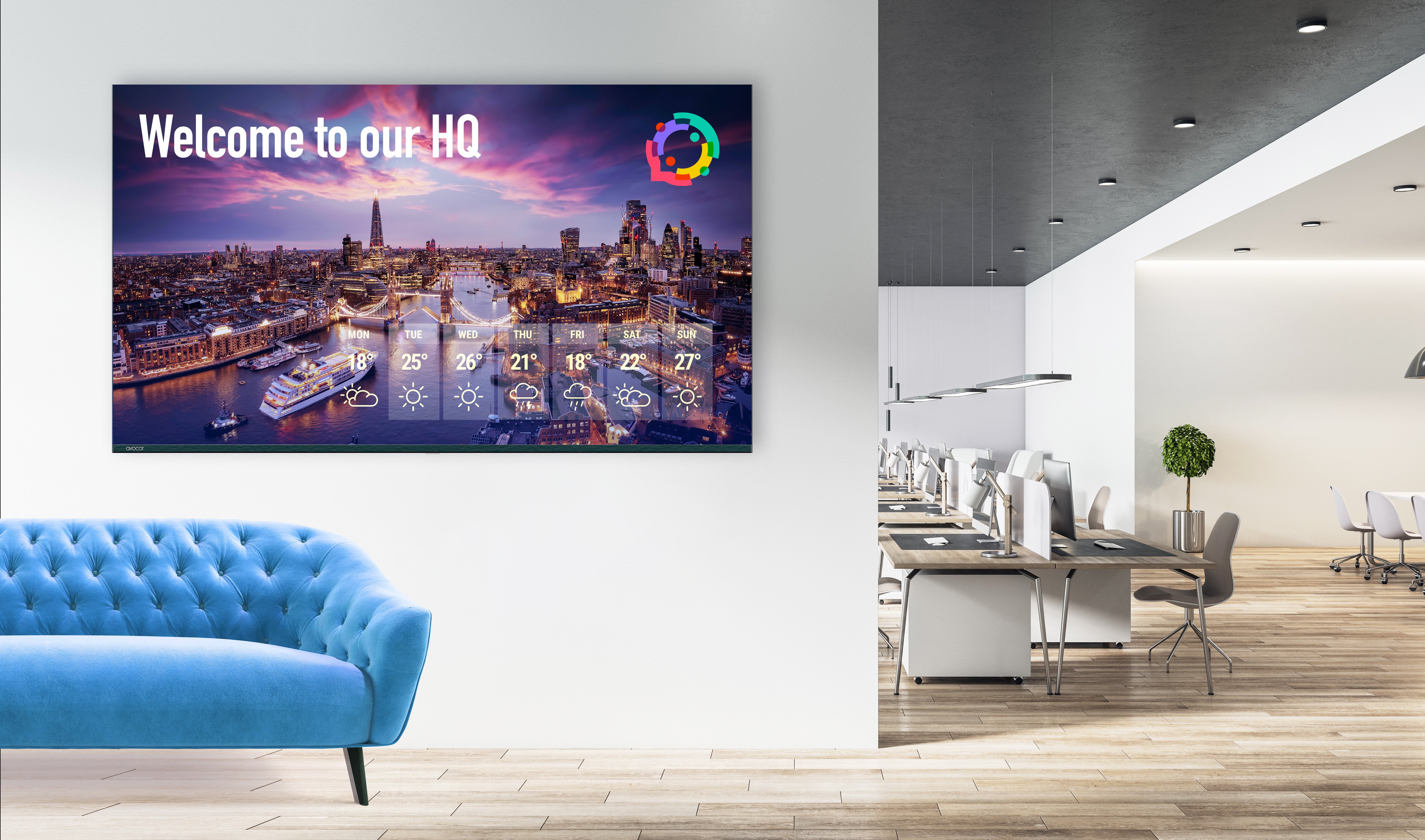 Avocor AVK-5510 Signage Display 139.7 cm (55") LED Wi-Fi 450 cd/m² 4K Ultra HD Built-in processor Android 16/7 AVK-5510