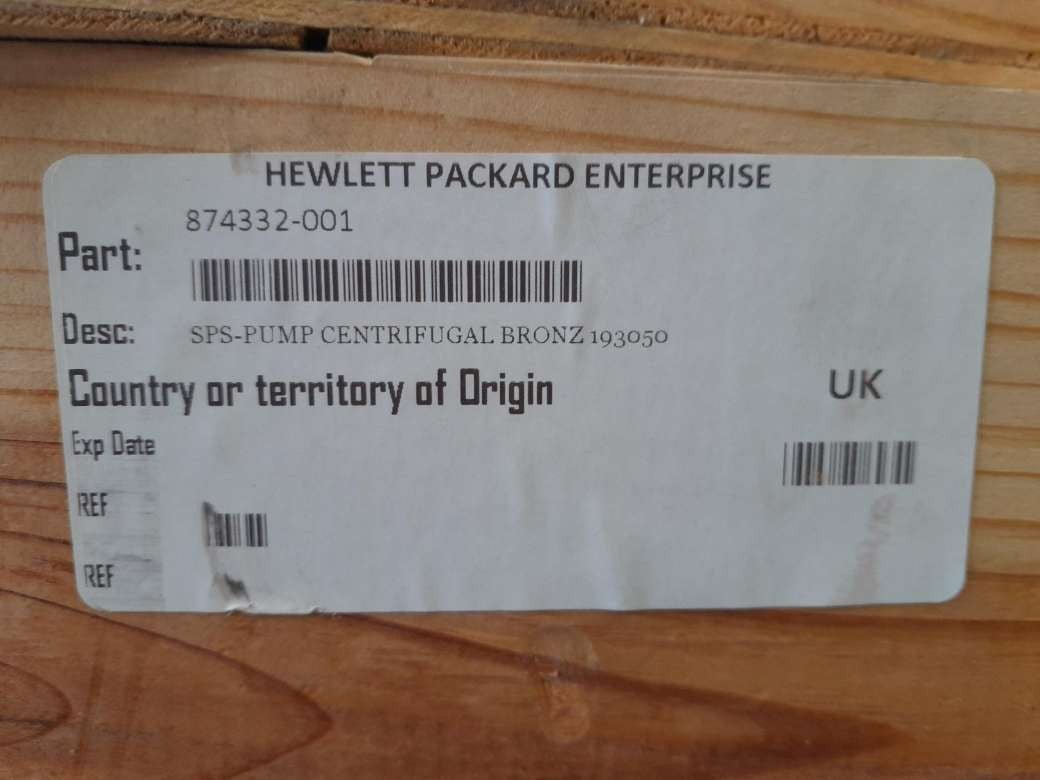 HP Centrifugaal brons 193050 189688 Scot pomp + motor 36G687S040G1 874332 - 001 - Compridis