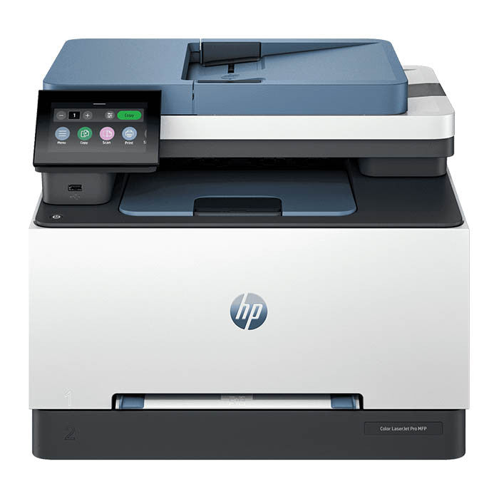 HP laserjet printer met blauwe accenten