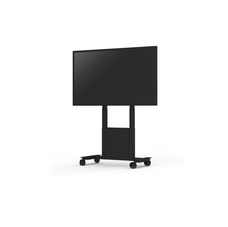 Zwarte staande trolley op wieltjes, voor grote schermen