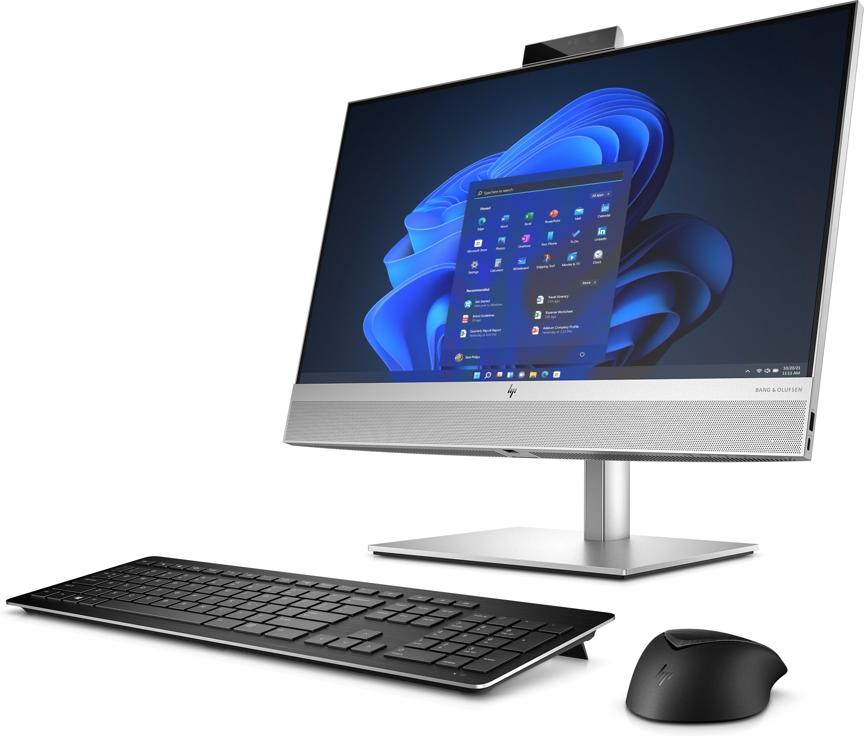 All in one HP desktop pc met een draadloze muis en toetsenbord