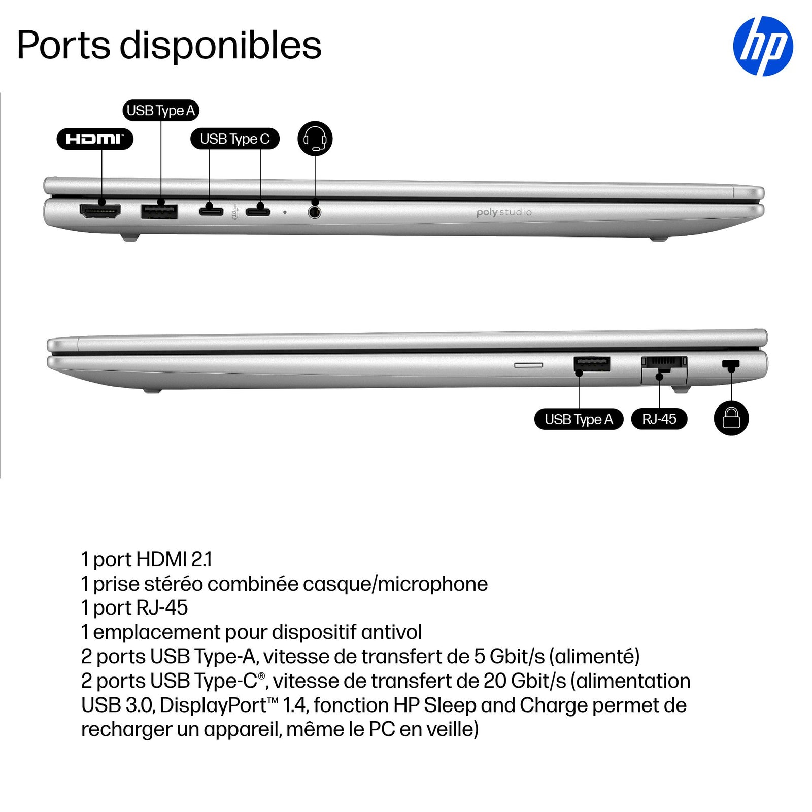 HP ProBook 4 G1iR 16" Intel Core 5-120U 16GB 512GB SSD AZERTY B39VLAT#ABF
