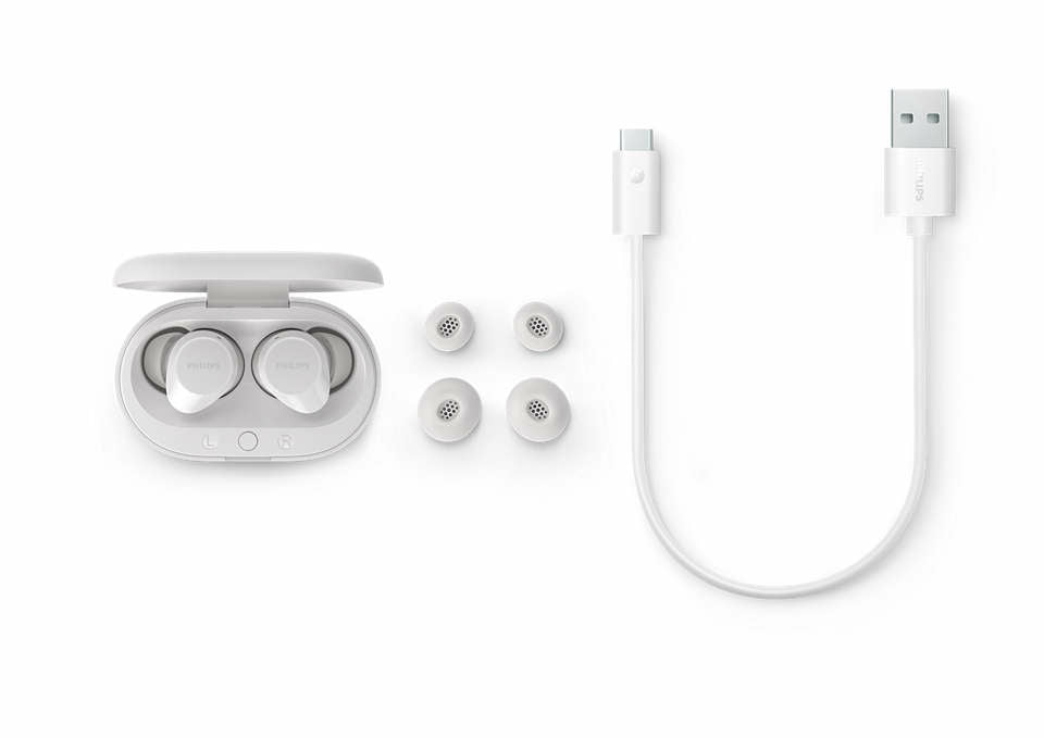 Philips TAT1209WT/00 headphones/headset True Wireless Stereo (TWS) In-ear Calls/Music Bluetooth White TAT1209WT/00