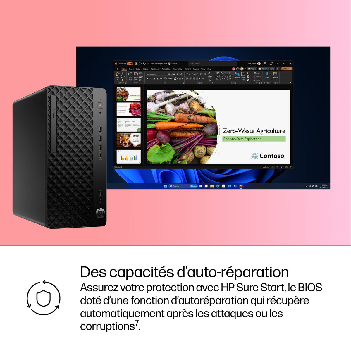 HP ProDesk 4 Tower G1i Desktop AI PC Intel Core Ultra 7 265 16 GB DDR5-SDRAM 512 GB SSD Windows 11 Pro Black 9H7K7ET#ABF