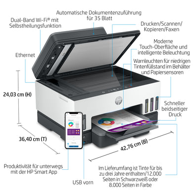 HP Smart Tank 7605 All-in-One Printer - Wireless, Duplex, Color