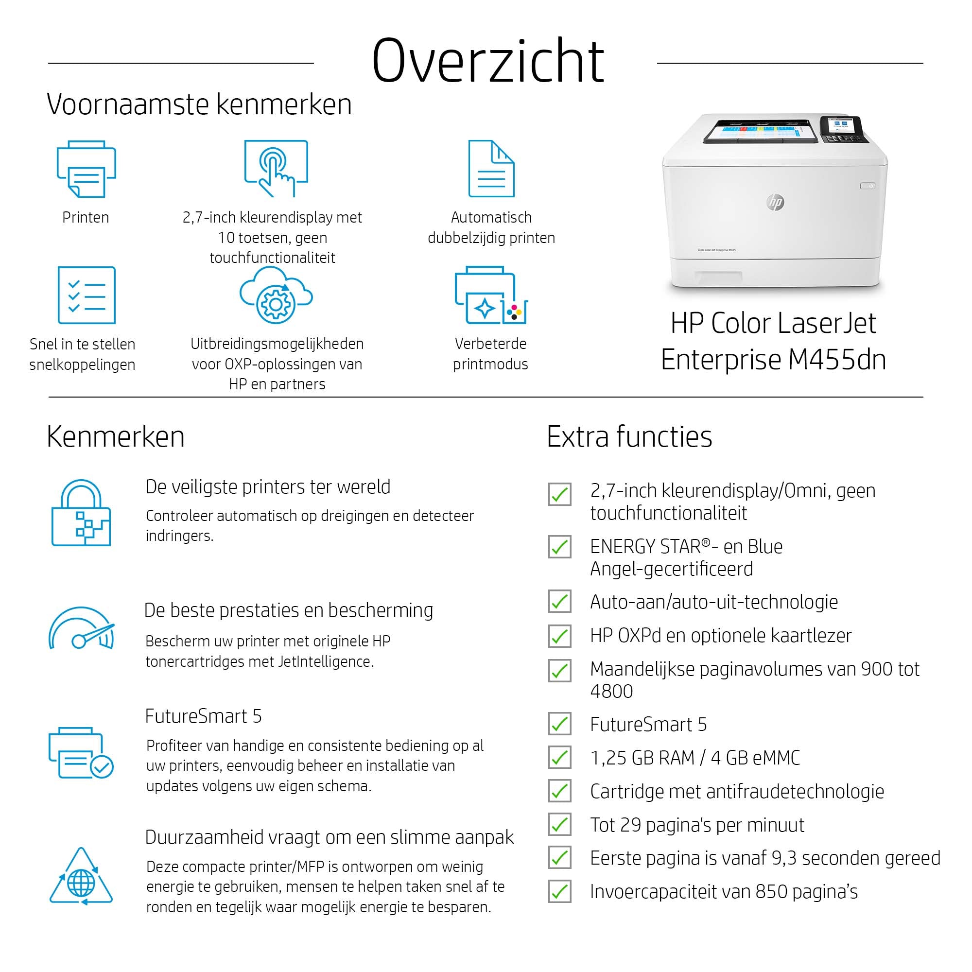 Color LaserJet Enterprise M455dn Printer 3PZ95A#B19