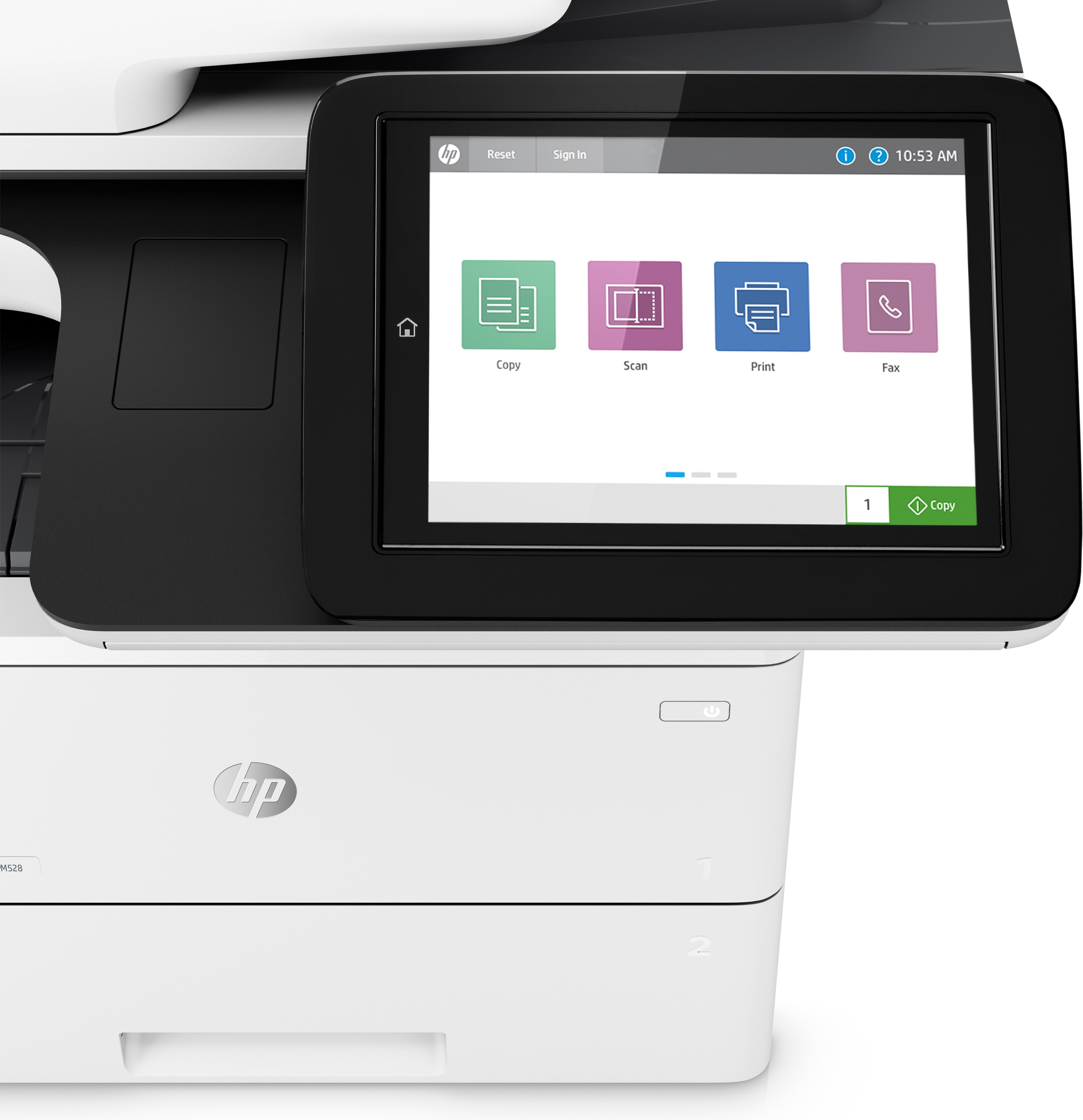 HP LaserJet Enterprise MFP M528dn, Print, copy, scan and optional fax, Front-facing USB printing; Scan to email; Two-sided printing; Two-sided scanning 1PV64A#B13