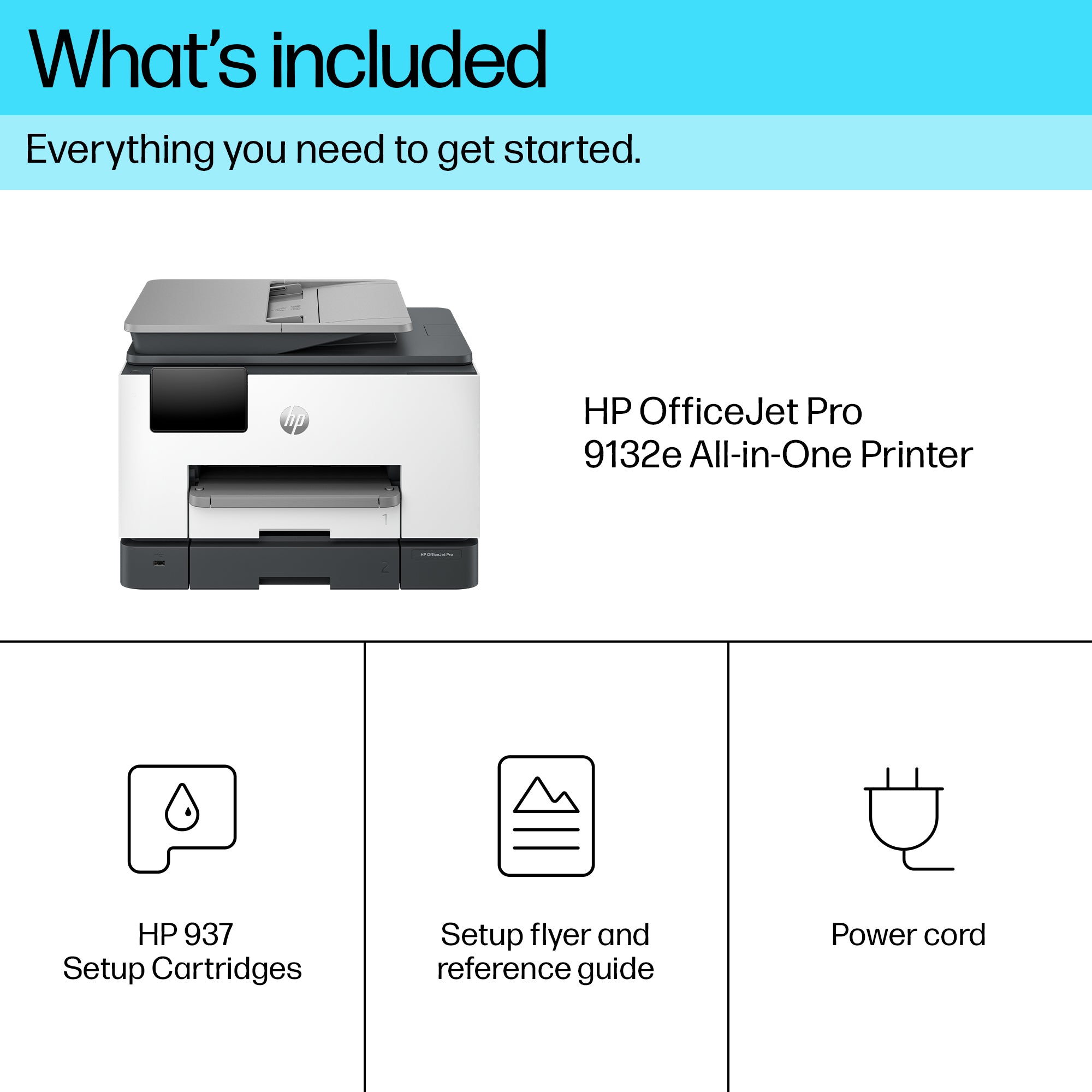 HP OfficeJet Pro 9132e Wireless All-in-One Color Printer, Instant Ink; Two-sided printing 404M5B#687
