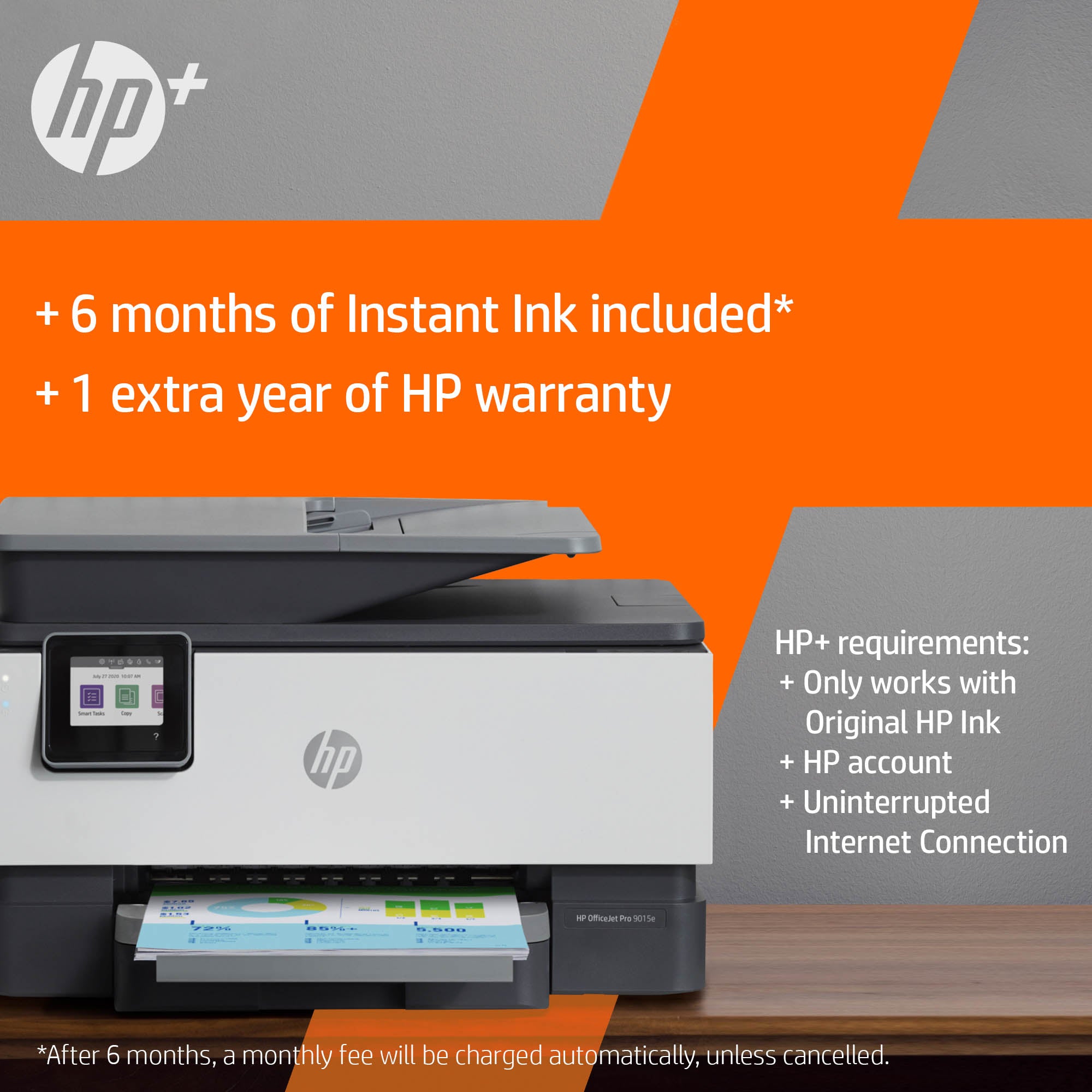 HP OfficeJet Pro 9010e Wireless All-in-One Color Printer, Instant Ink; Two-sided printing 257G4B