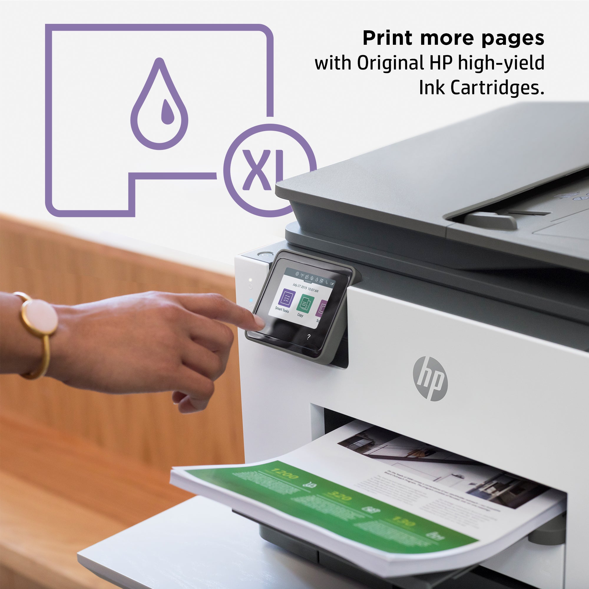 HP OfficeJet Pro 9022e Wireless All-in-One Color Printer, Instant Ink; Two-sided printing 226Y0B#629