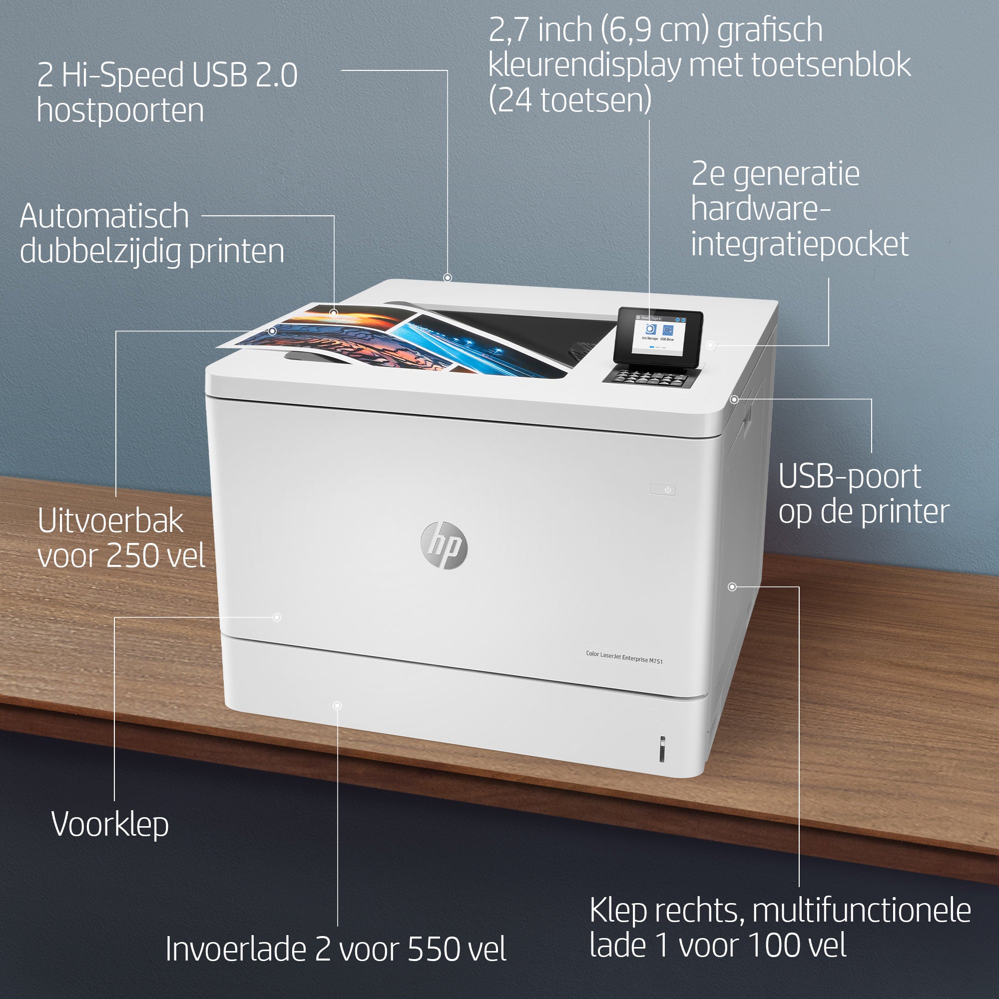 HP Color LaserJet Enterprise LaserJet Enterprise M751dn Color Printer, Ethernet Only; Duplex T3U44A#B19