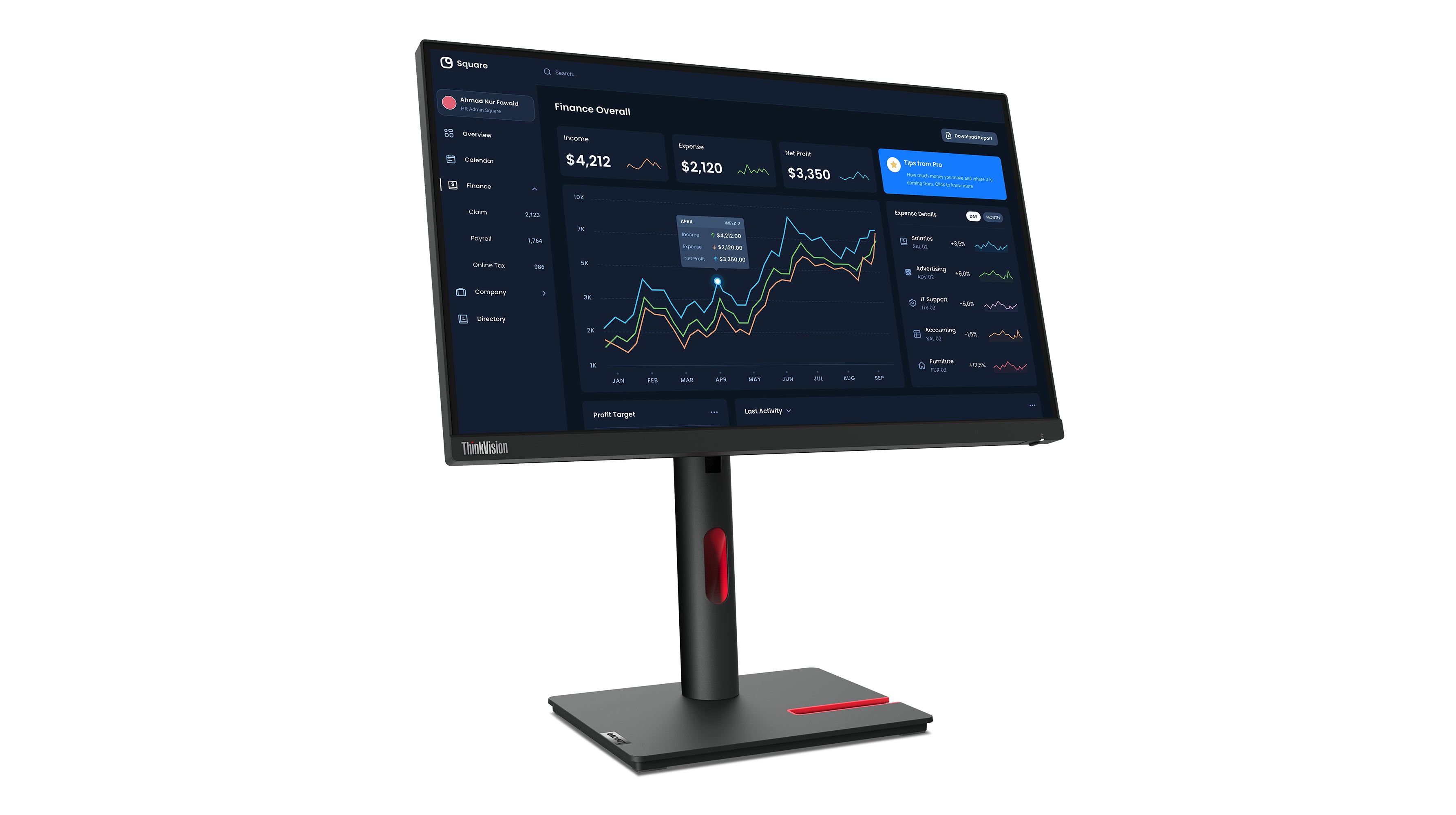 ThinkVision T22i-30 - 21.5 inch - Full HD IPS LED Monitor - 1920x1080 - Pivot / HAS