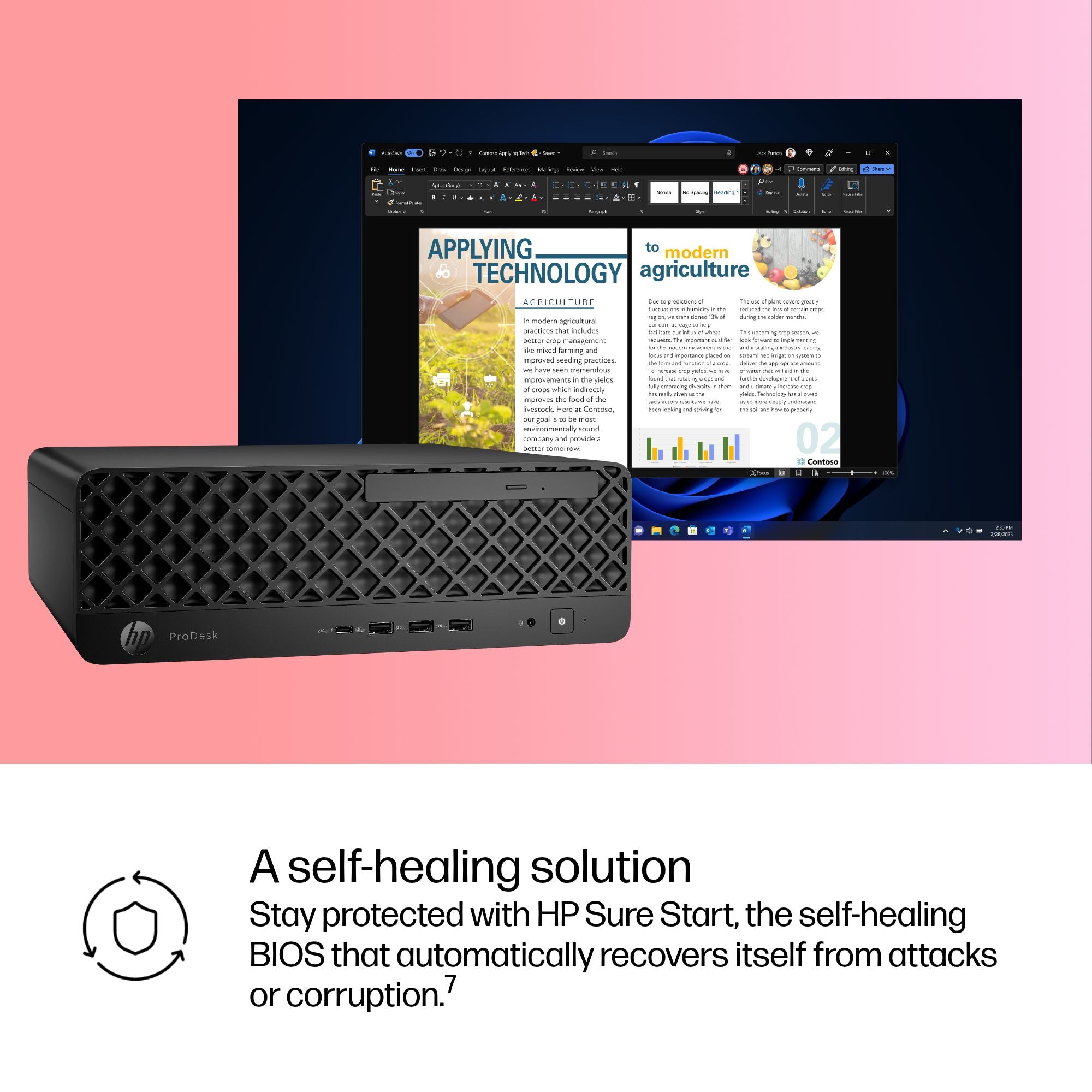 HP ProDesk 4 SFF G1i Desktop AI PC Intel Core Ultra 5 225 16 GB DDR5-SDRAM 512 GB SSD Windows 11 Pro Black 9H7K4ET#ABF