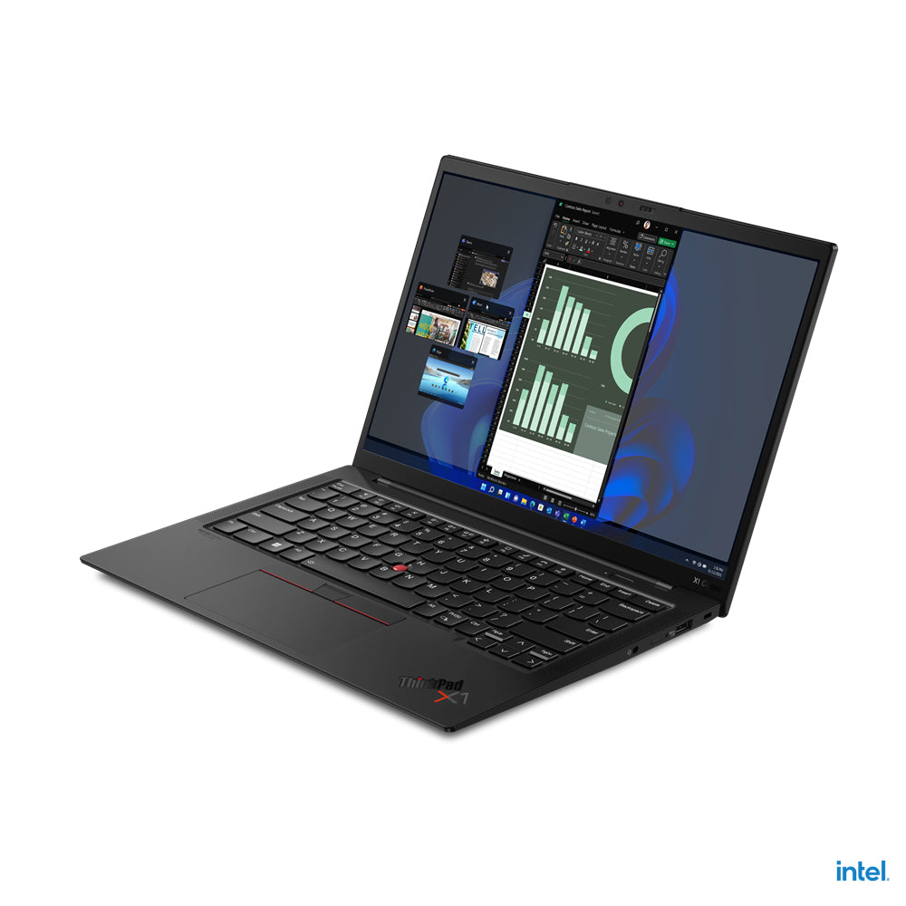 Lenovo ThinkPad X1 Carbon Gen 10 Intel® Core™ i7 i7-1255U Laptop 35.6 cm (14") WUXGA 16 GB LPDDR5-SDRAM 512 GB SSD Wi-Fi 6E (802.11ax) Windows 11 Pro German Black 21CB009SGE