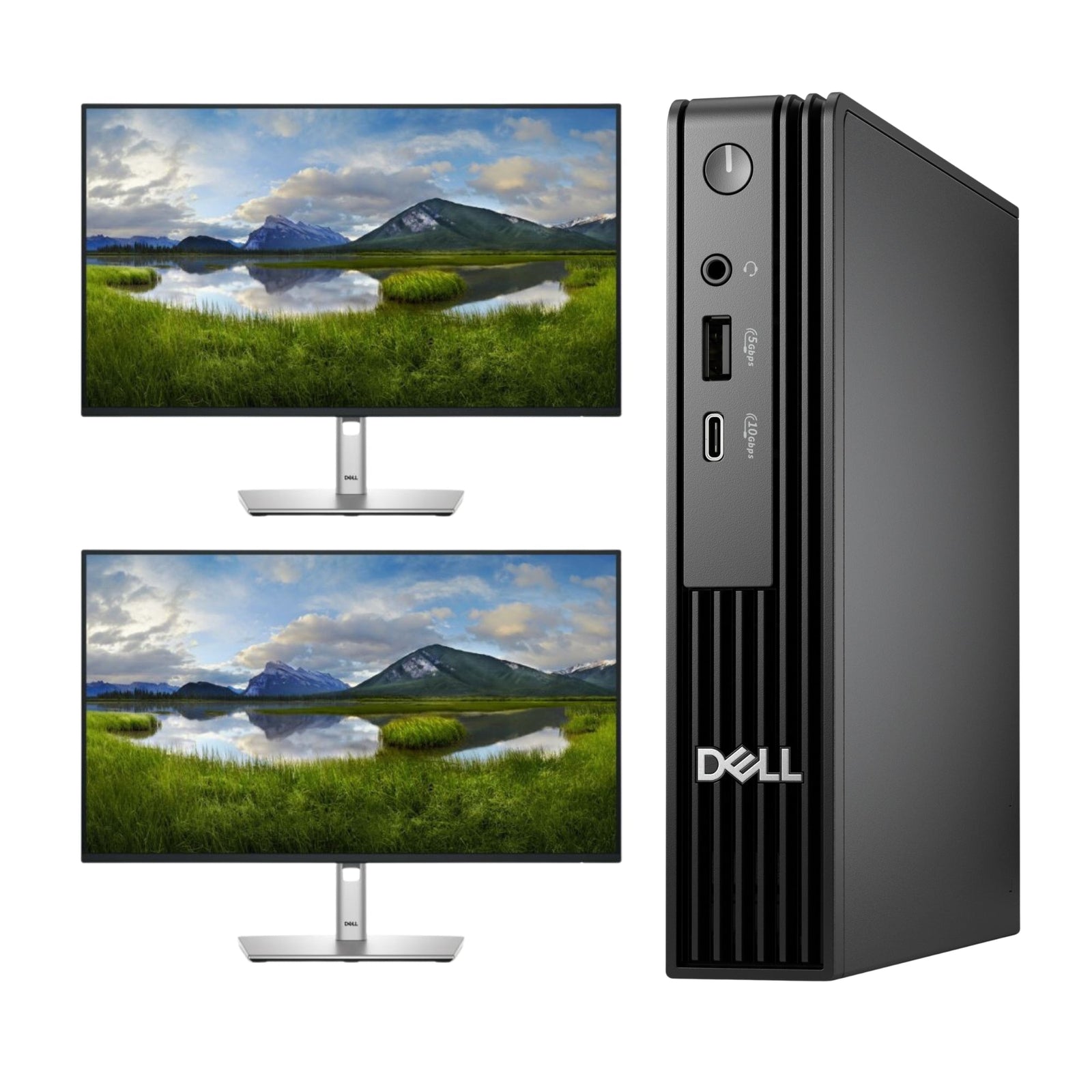 Dell Pro Micro QCM1250 i5-14500T 16GB 512GB SSD + 2x 27" Monitor - Compridis