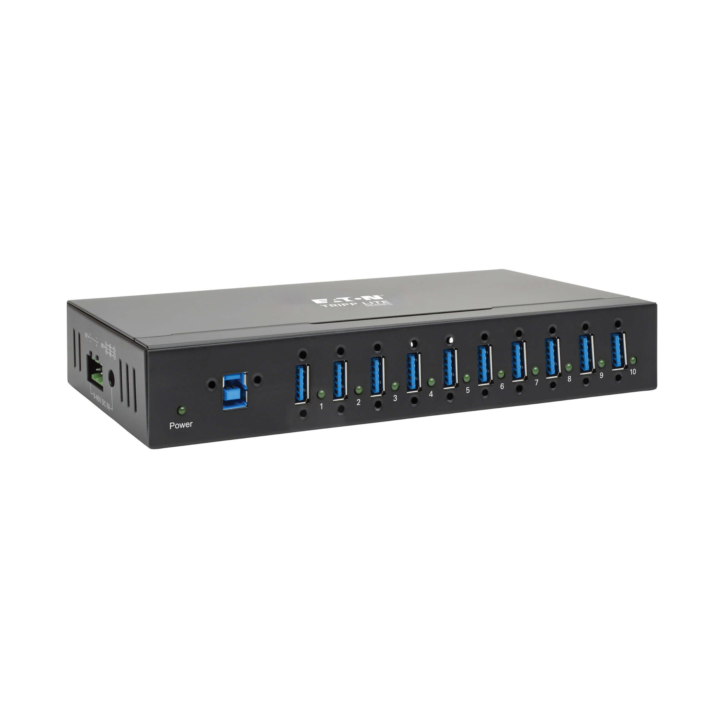Tripp Lite U360-010-IND 10-Port Industrial-Grade USB 3.x (5Gbps) Hub - 20 kV ESD Immunity, Metal Housing, Mountable U360-010-IND