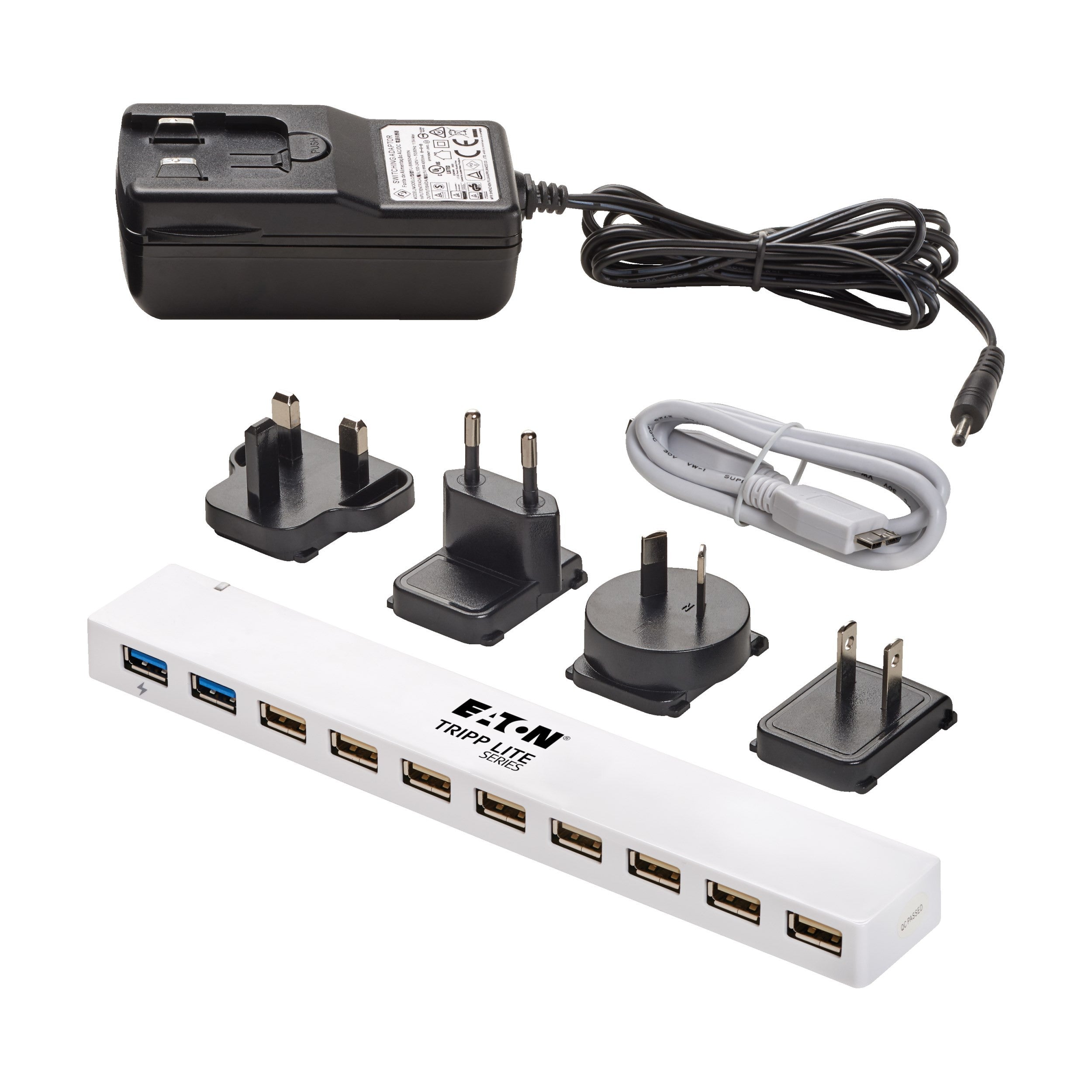 Tripp Lite U360-010C-2X3 10-Port USB 3.x (5Gbps) / USB 2.0 Combo Hub - USB Charging, 2 USB 3.x & 8 USB 2.0 Ports U360-010C-2X3