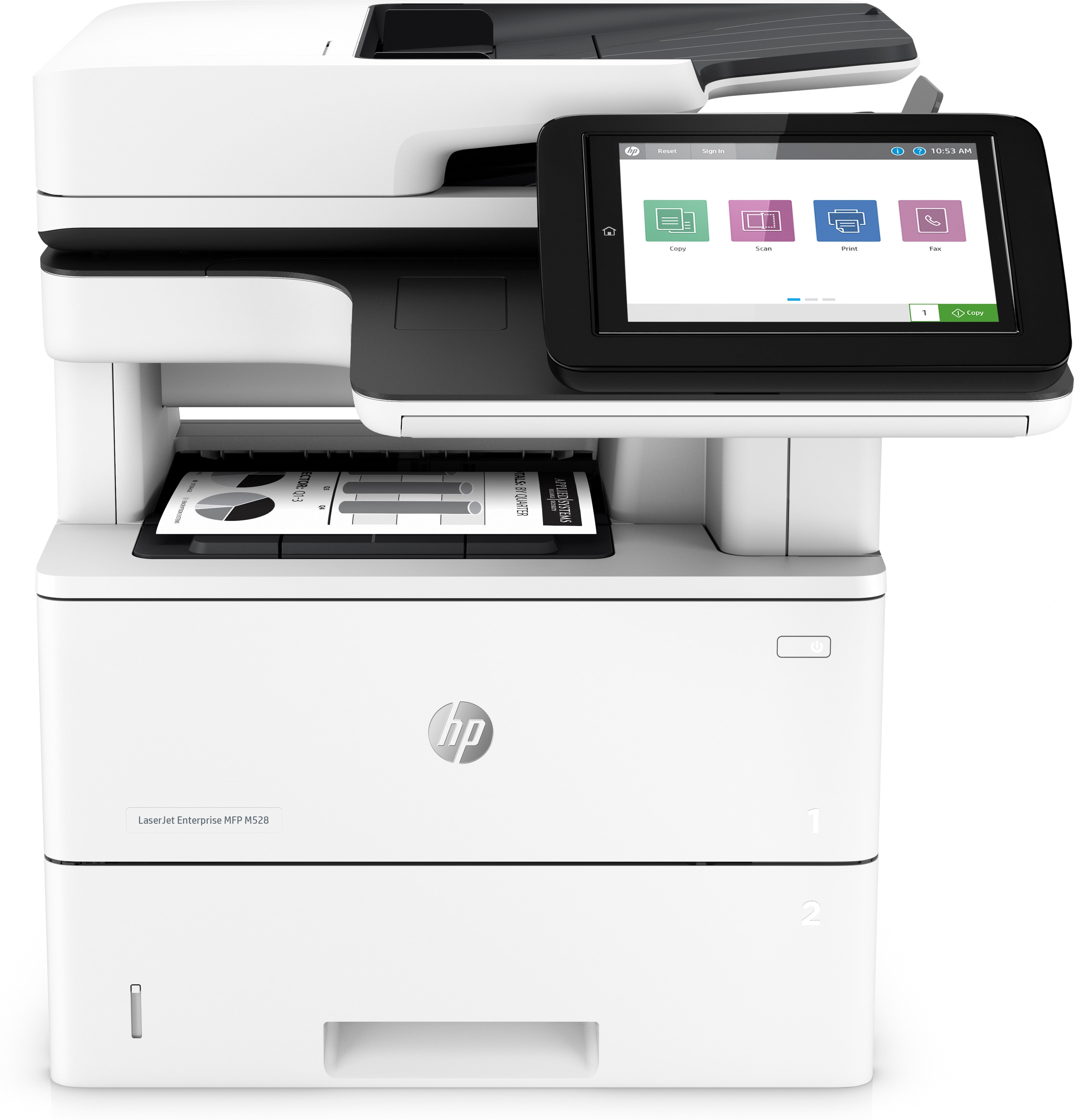 HP LaserJet Enterprise M528dn Wireless Multifunction Black and white Printer, Copier, Scanner; Duplex 1PV64A#B19