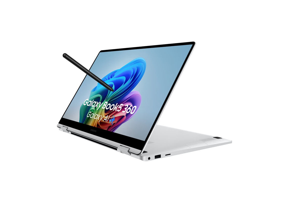 Samsung Galaxy Book5 360 Intel Core Ultra 7 256V Laptop 39.6 cm (15.6") Touchscreen Full HD 16 GB LPDDR5x-SDRAM 512 GB SSD Wi-Fi 7 (802.11be) Windows 11 Home Silver NP750QHA-KB1BE