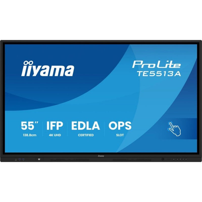 iiyama TE5513A - B1AG beeldkrant Interactief flatscreen 138,7 cm (54.6") Wifi 500 cd/m² 4K Ultra HD Zwart Touchscreen Type processor Android 18/7 TE5513A - B1AG - Compridis