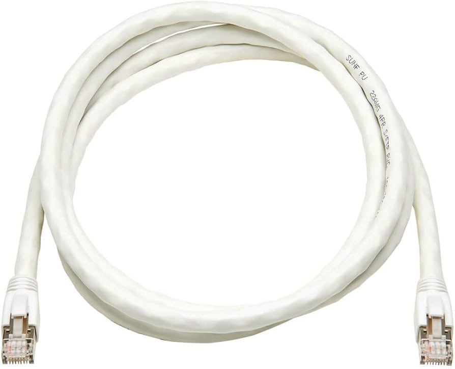 Tripp Lite N272-006-WH Cat8 25G/40G Certified Snagless Shielded S/FTP Ethernet Cable (RJ45 M/M), PoE, White, 6 ft. (1.83 m) N272-006-WH