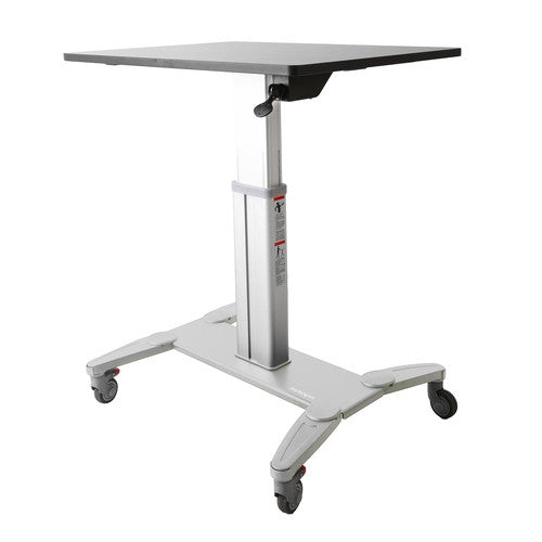 StarTech.com Mobile Standing Desk - Portable Sit Stand Ergonomic Height Adjustable Cart on Wheels - Rolling Computer/Laptop Workstation Table with Locking One-Touch Lift for Teacher/Student STSCART