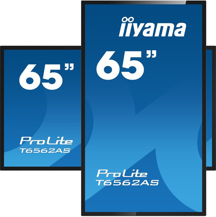 iiyama T6562AS-B1 Signage Display Interactive flat panel 163.8 cm (64.5") IPS 500 cd/m² 4K Ultra HD Black Touchscreen Built-in processor Android 8.0 24/7 T6562AS-B1