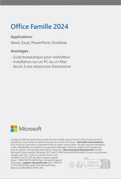 MICROSOFT Office Home 2024 French EuroZone Mediale EP2-06842