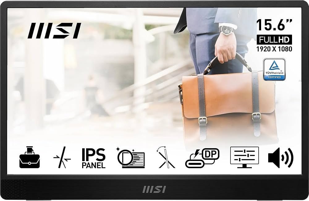 MSI PRO MP161 E2 15.6" Full HD Draagbare USB-C Monitor - Compridis